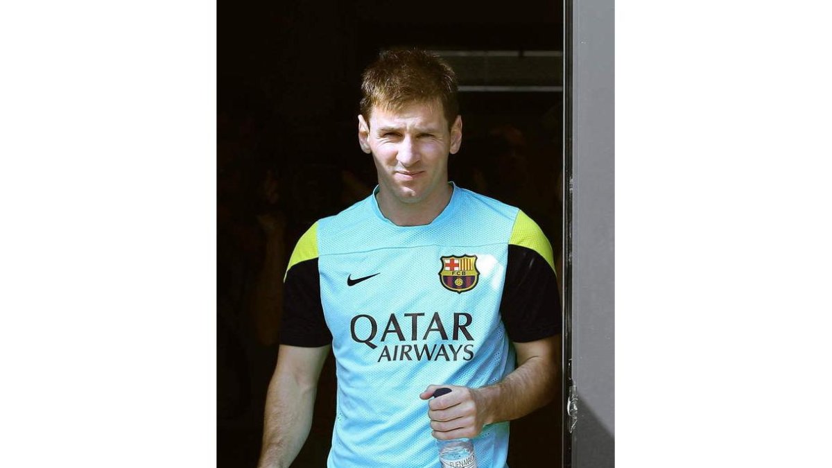 Messi, antes de comparecer en rueda de prensa.