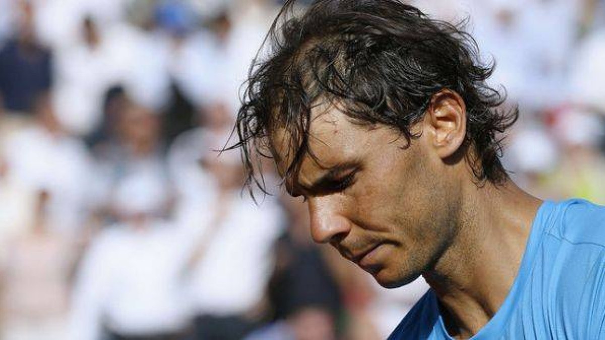 Rafael Nadal, durante el partido contra Novak Djokovic en cuartos de Roland Garros.