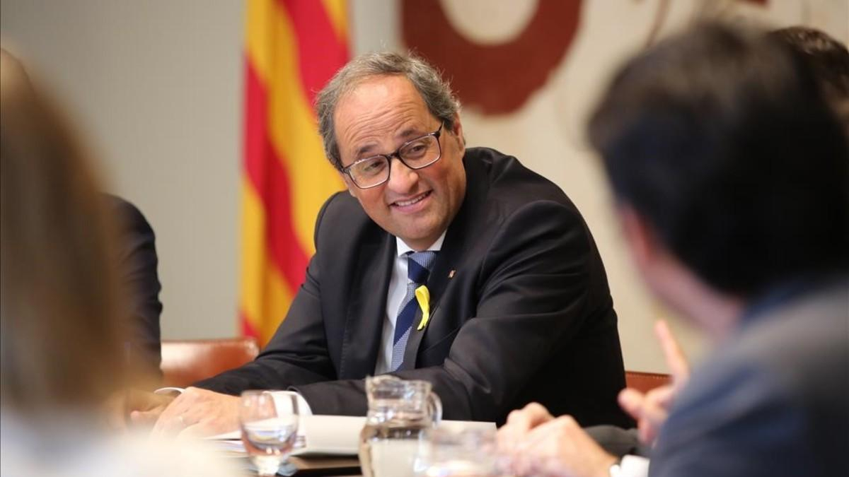 Quim Torra en la reunión del Govern