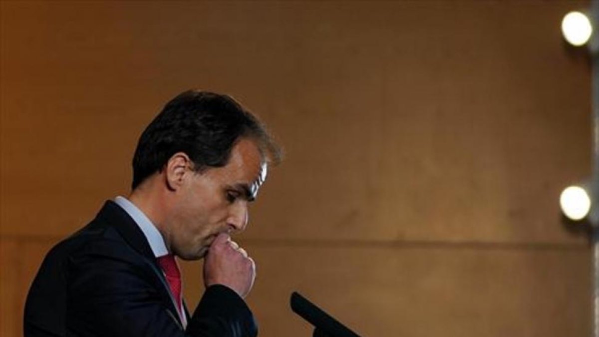 Javier Ramos, rector de la URJC, en la rueda de prensa que ofreció el pasado viernes