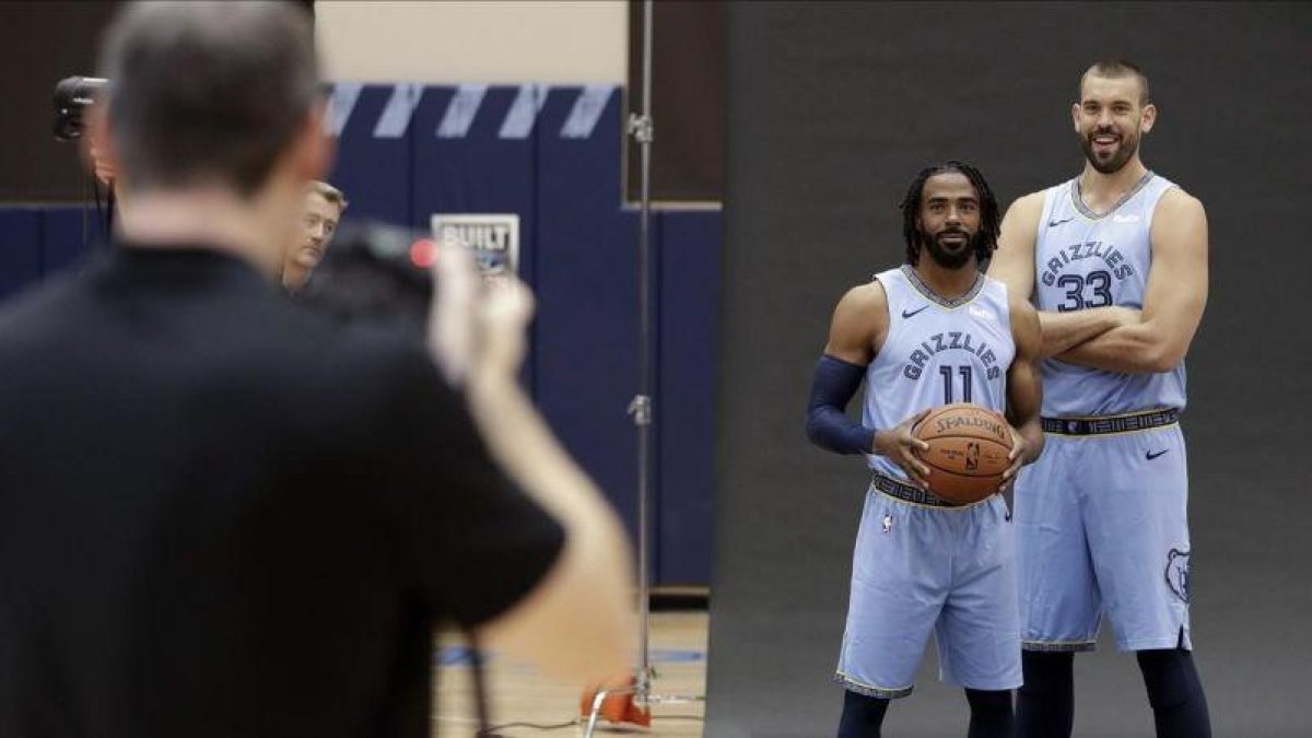 Sesión fotográfica para los Grizzlies de Memphis Mike Conley y Marc Gasol.
