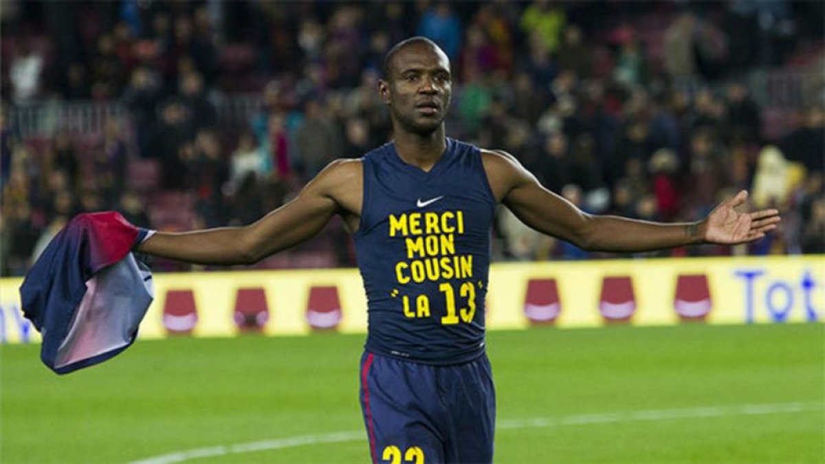 Eric Abidal tras volver a los terrenos de juego después del trasplante de hígado