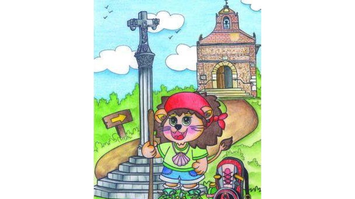 Un simpático león peregrino ha sido elegido como mascota.