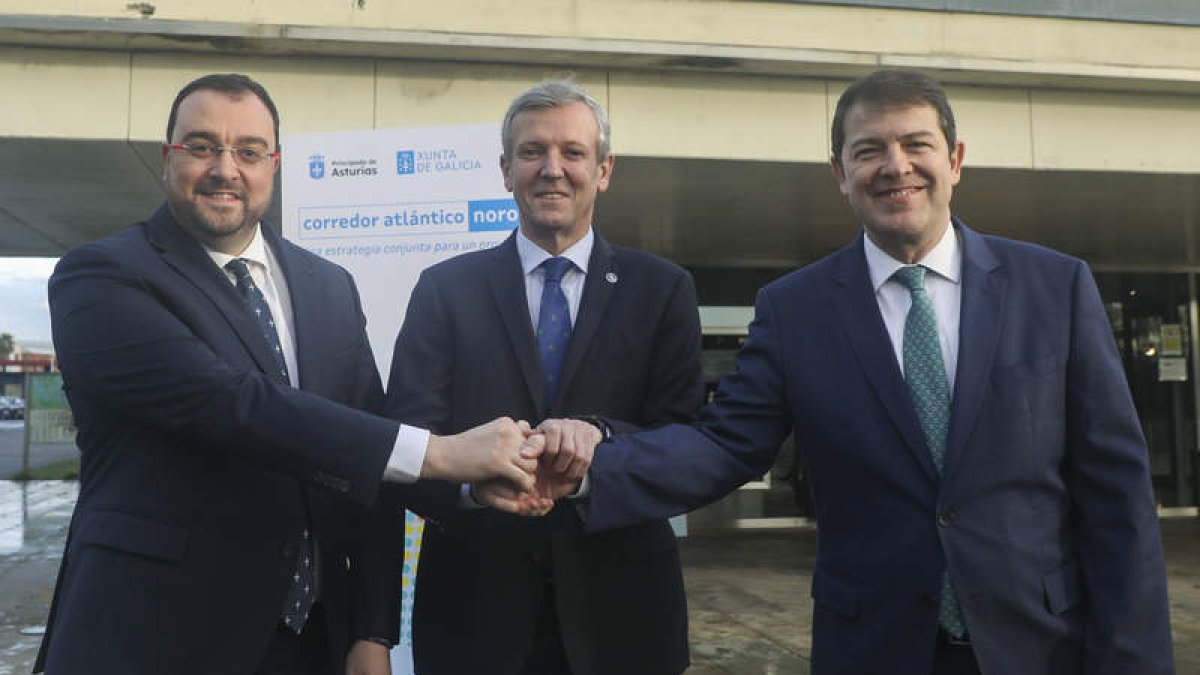 Barbón, Rueda y Mañueco, la semana pasada. EFE