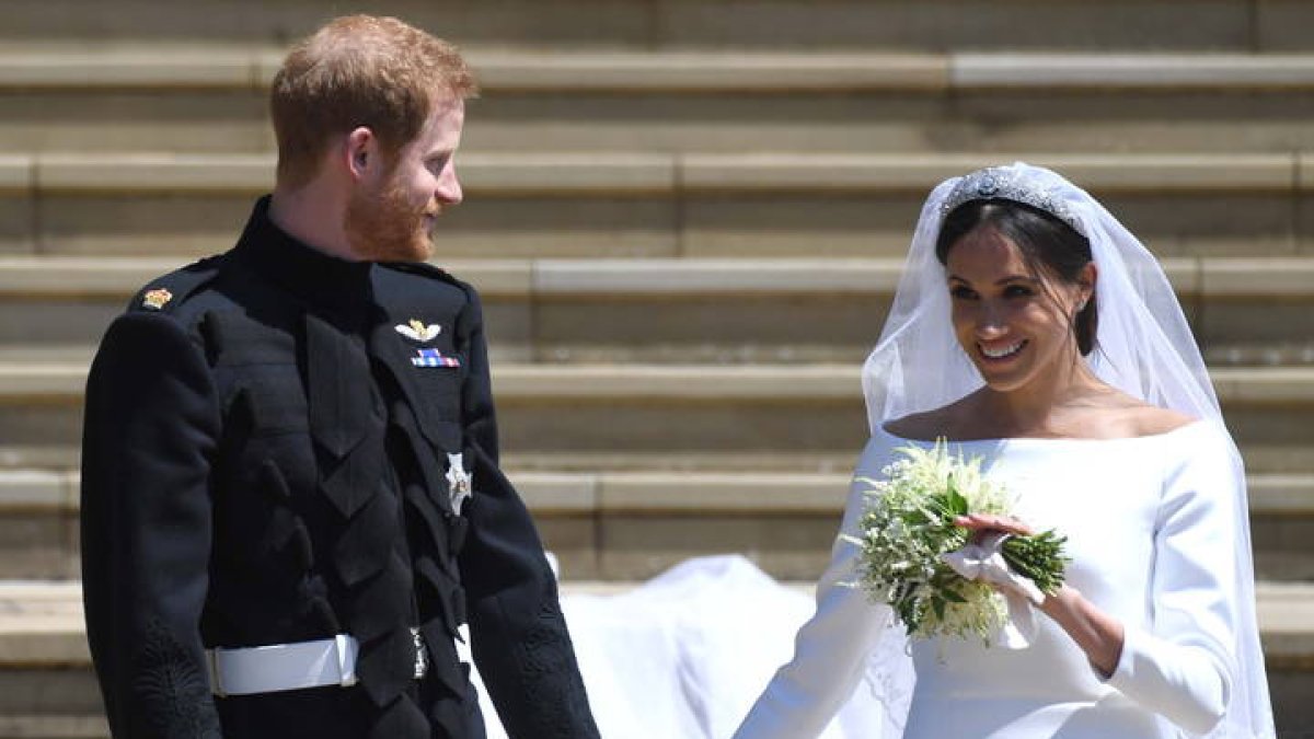 Harry y Meghan, el día de su boda en mayo de 2018.. NEIL HALL / POOL