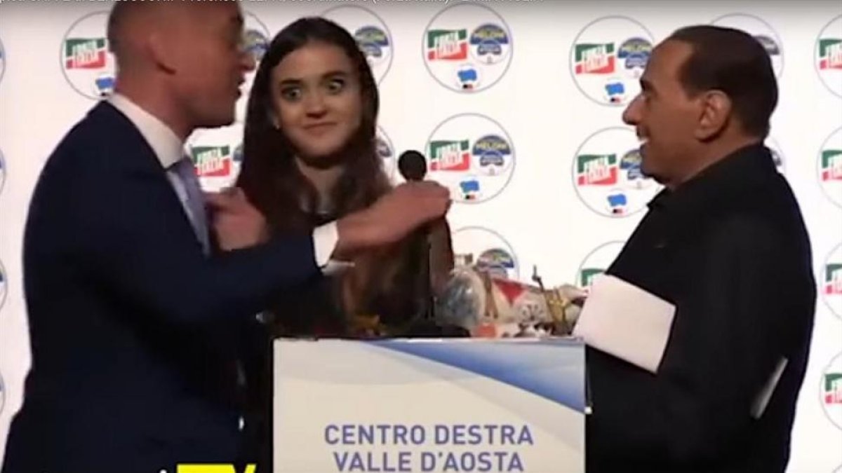 Berlusconi, en el acto en Aosta