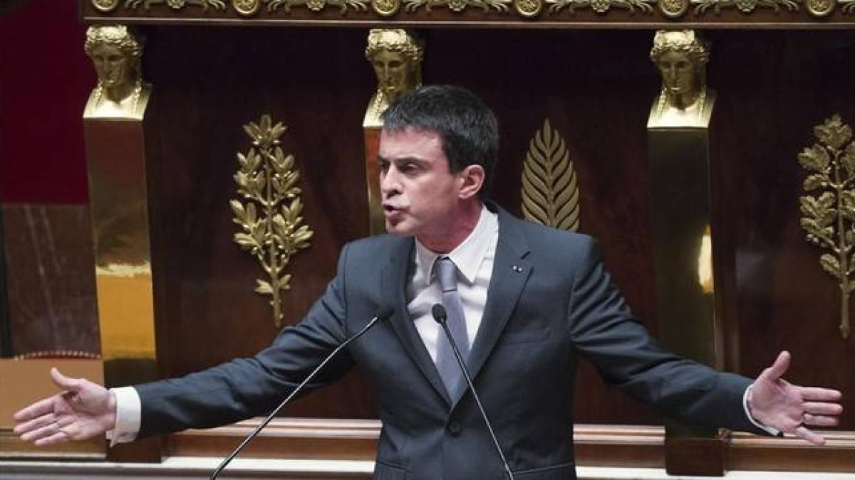 Manuel Valls, durante su intervención en la Asamblea Nacional.