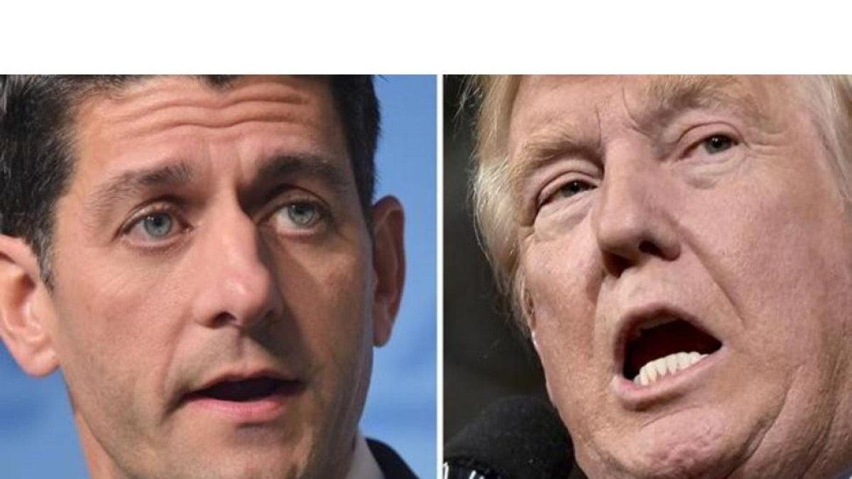 Combinación de fotos de Trump (derecha) y Paul Ryan, presidente de la Cámara de Representantes.