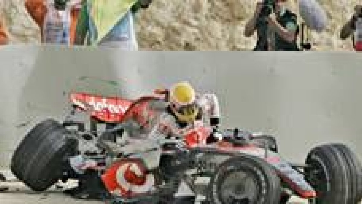 Lewis Hamilton sufrió un espectacular accidente del que salió ileso