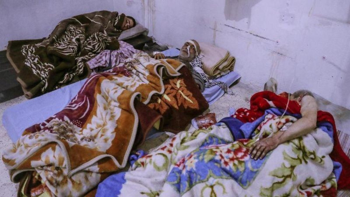 Heridos en un hospital de Duma, en Guta.