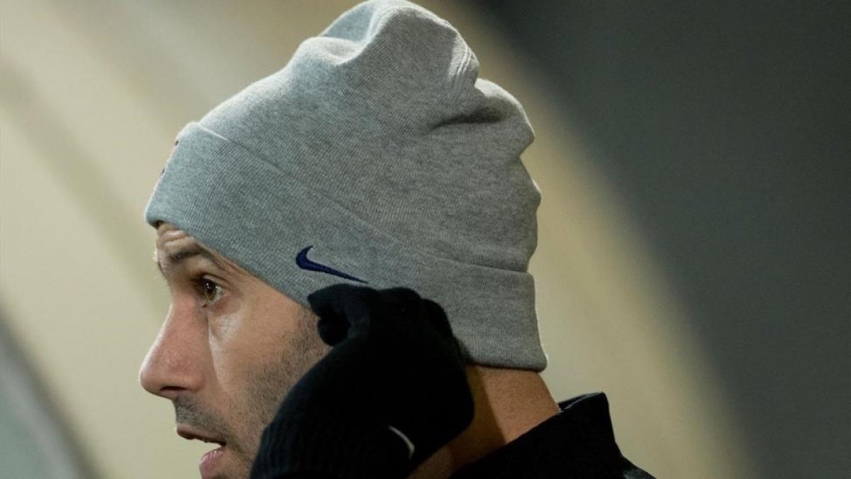 Mascherano, en un entrenamiento del Barcelona.
