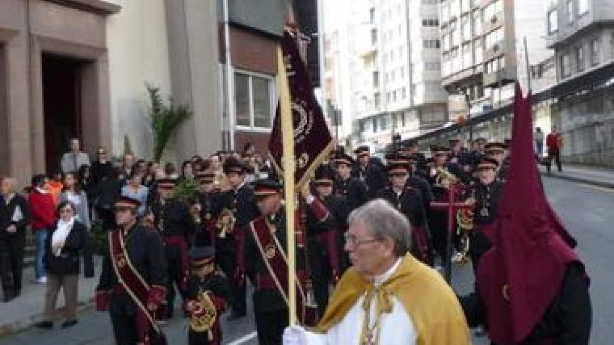Un momento de la procesión de la Borriquilla, en La Coruña.