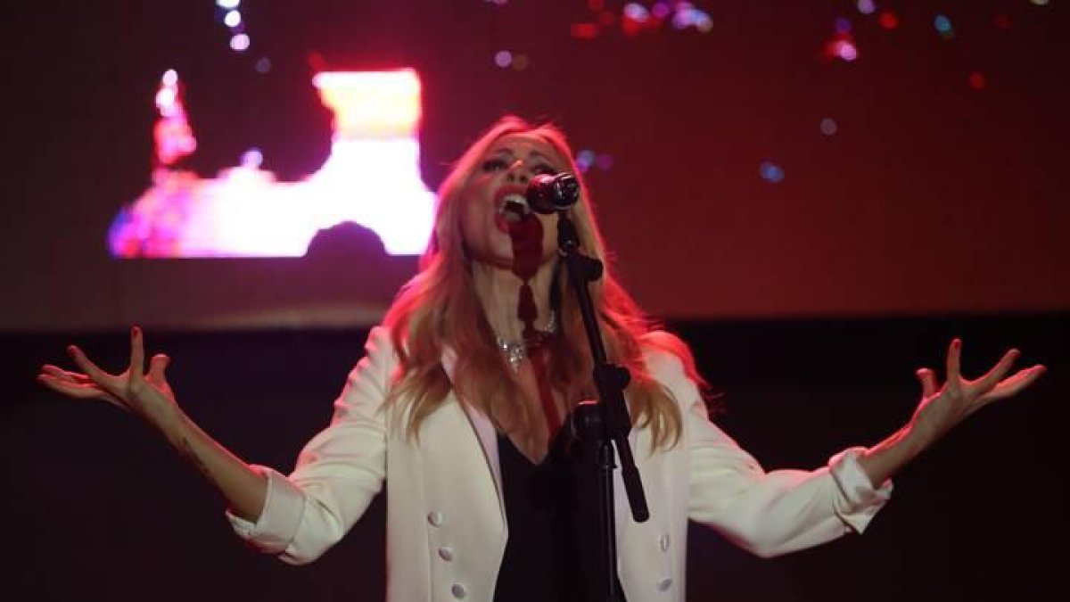 La cantante Marta Sánchez, durante una actuación