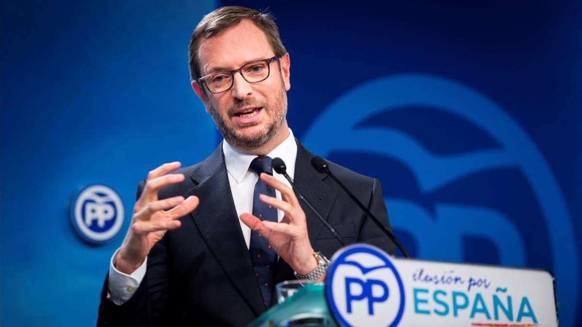 Maroto, esta mañana, en rueda de prensa