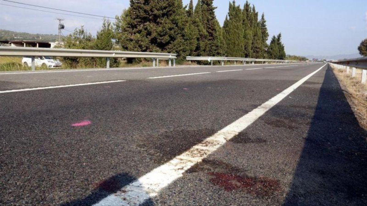 Punto de la C-12 donde se produjo el accidente en el que murieron dos personas.