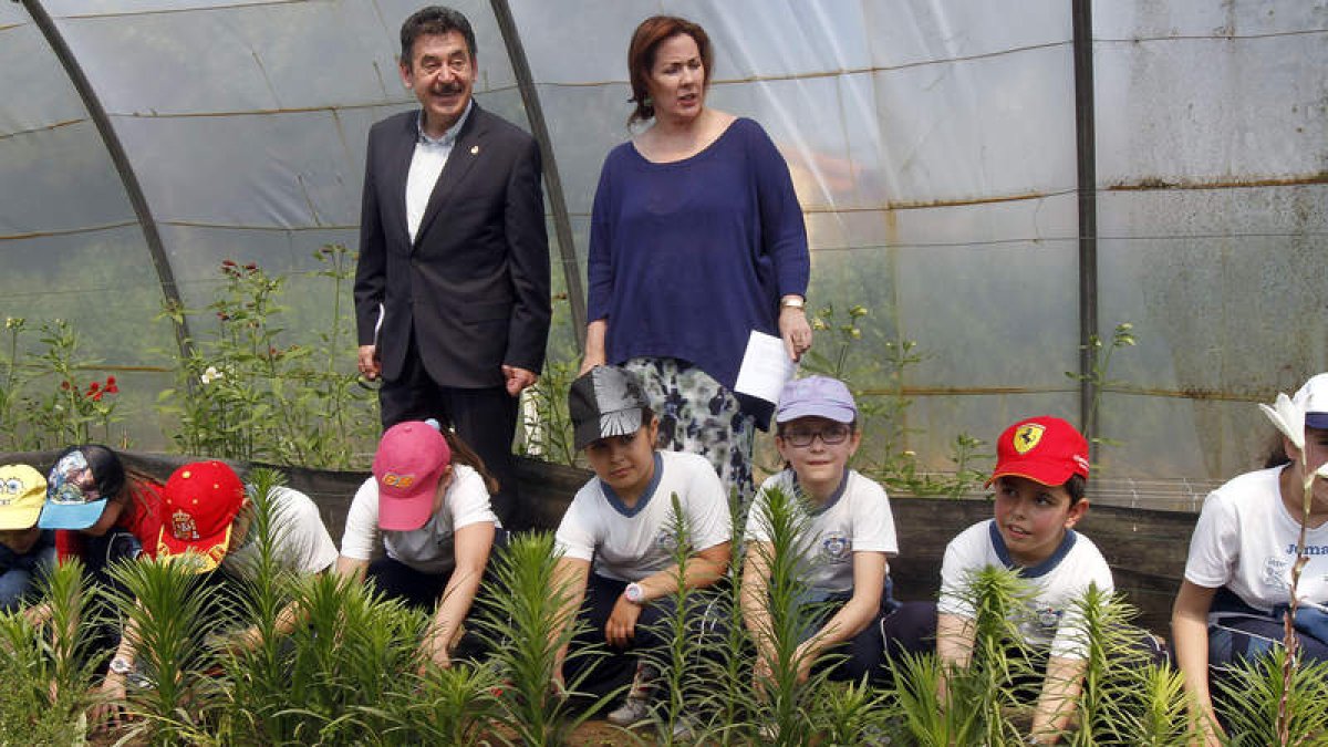 Javier Reyero y Belén Martín Granizo, ayer, en el Coto Escolar.