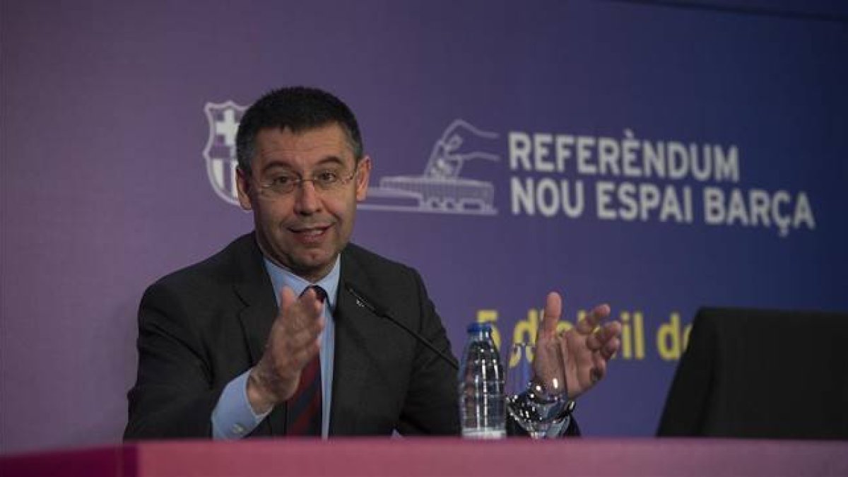 Josep María Bartomeu, en una rueda de prensa.