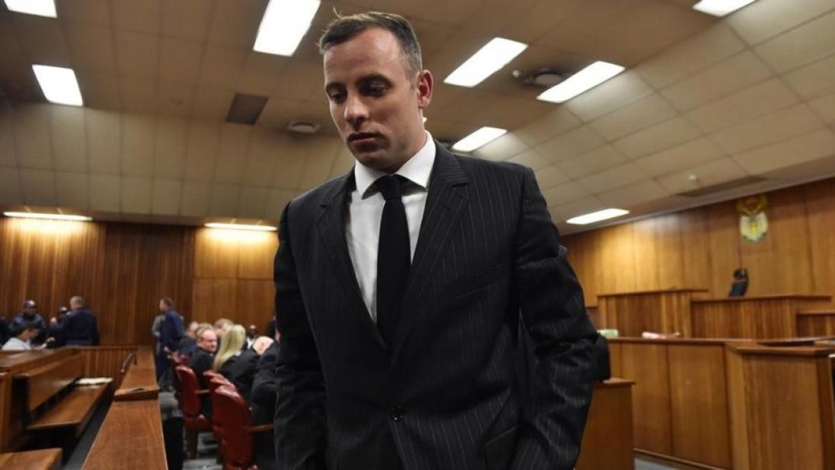 El atleta Oscar Pistorius en la vista que decidirá su condena