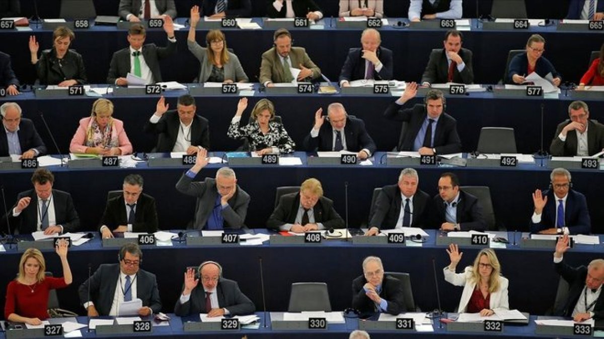 Votación en el Parlamento Europeo.