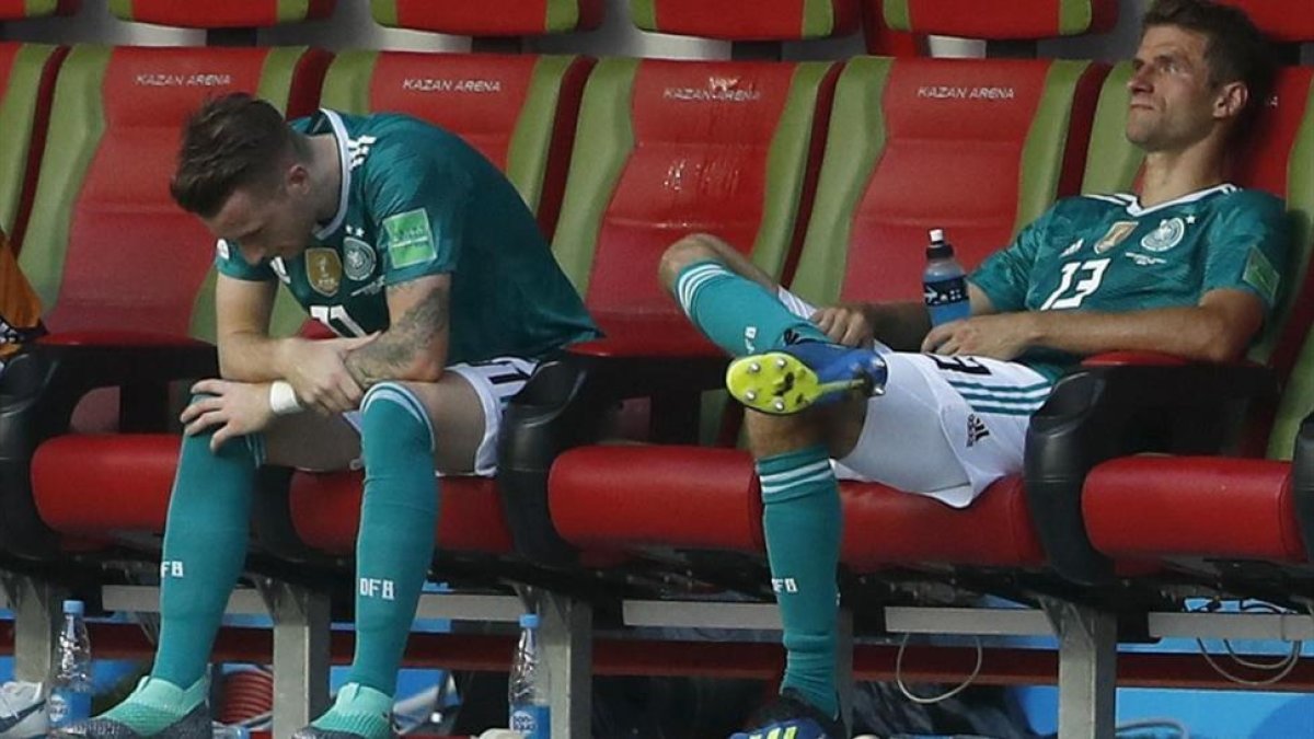 Marco Reus y Thomas Müller, abatidos.