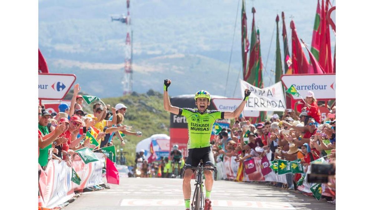 Óscar Rodríguez se impuso en la tercera presencia de La Camperona como final de etapa. FERNANDO OTERO