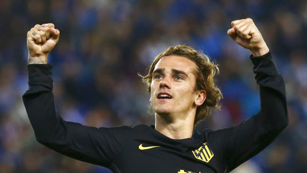 Griezmann celebra el gol que daba la victoria al Atlético. QUIQUE GARCÍA