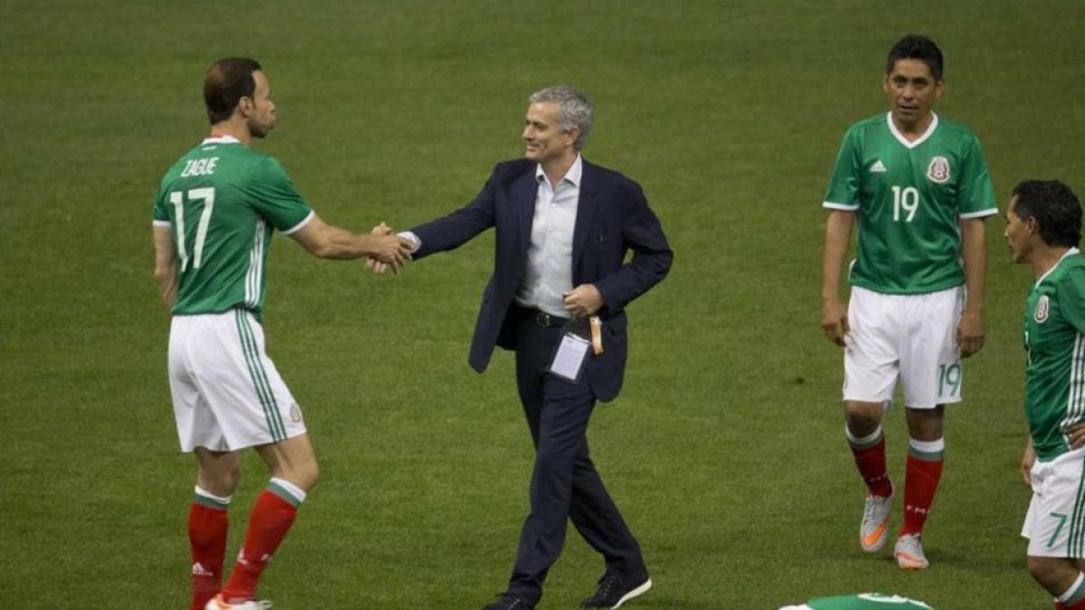 José Mourinho, durante el encuentro de leyendas