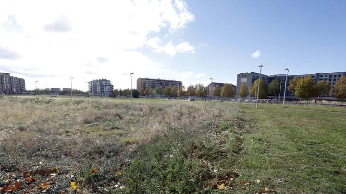 Imagen del barrio de La Lastra, con maleza en los alrededores.