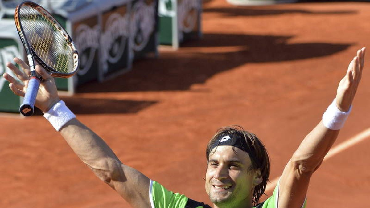 Ferrer celebra su pase a semifinales donde se las verá con Tsonga.