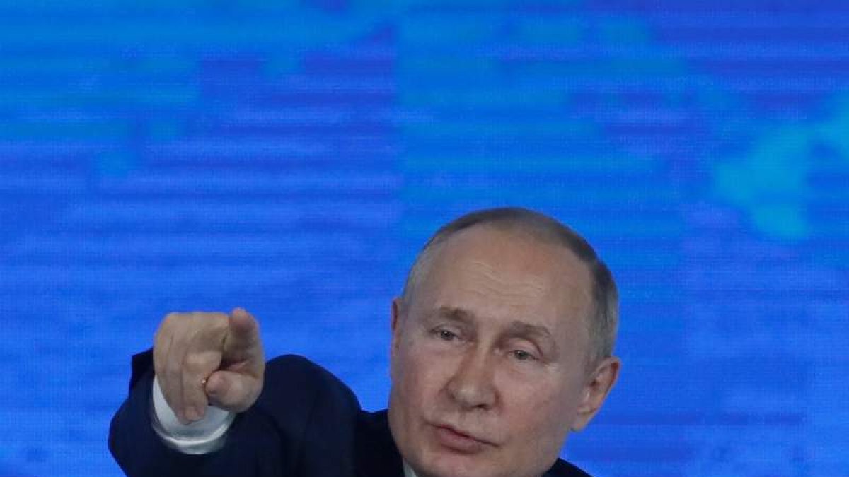 Putin ayer, durante su discurso oficial. YURI KOCHETKOV