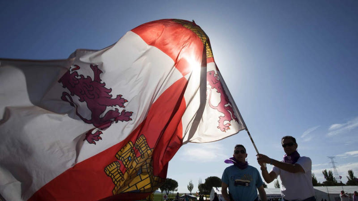 Bandera de Castilla y León en la fiesta de Villalar de los Comuneros, el año pasado.