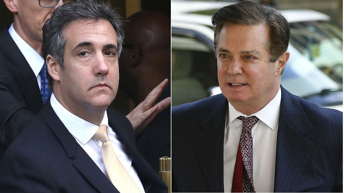 De izquierda a Derecha, Michael Cohen y Paul Manafort, exabogado y exjefe de campaña, respectivamente, del presidente de EEUU Donald Trump.