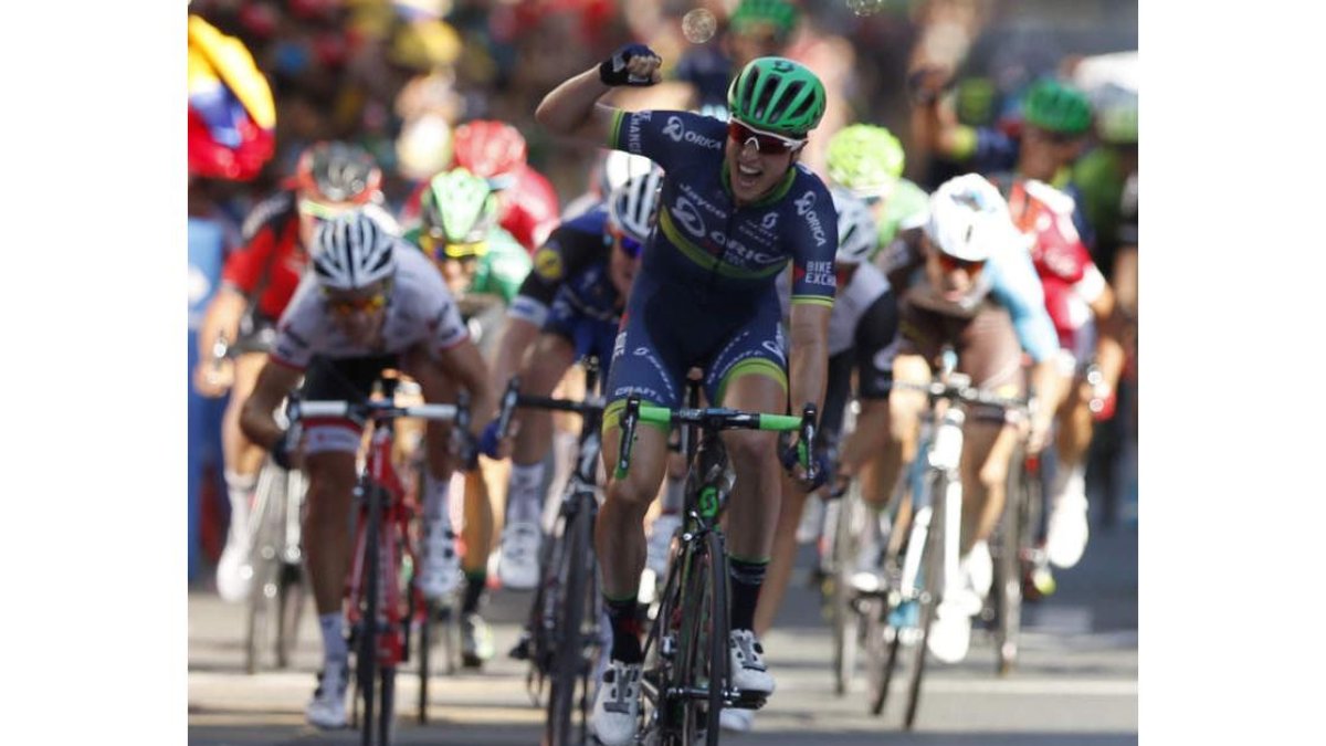 Jens Keukeleire celebra su victoria en la duodécima etapa. J. LIZÓN