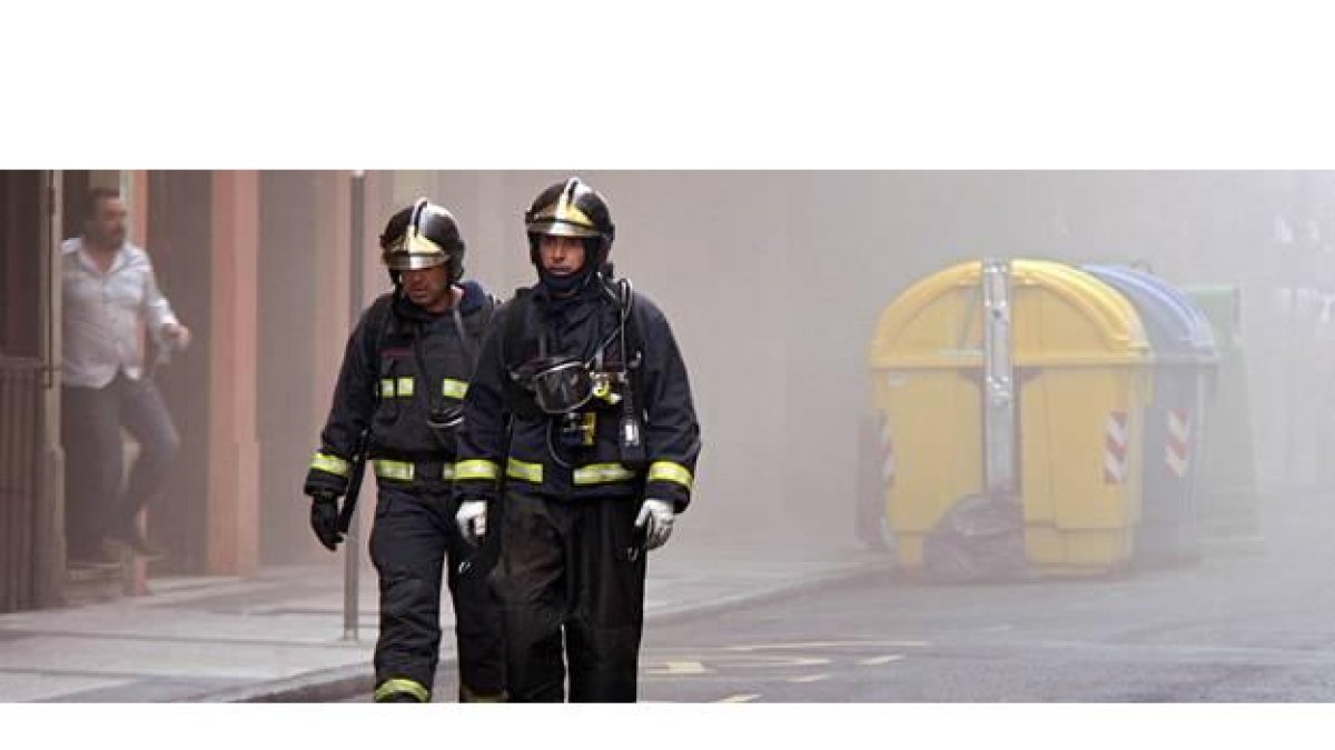 Fuego en el edificio del Ayuntamiento de León.