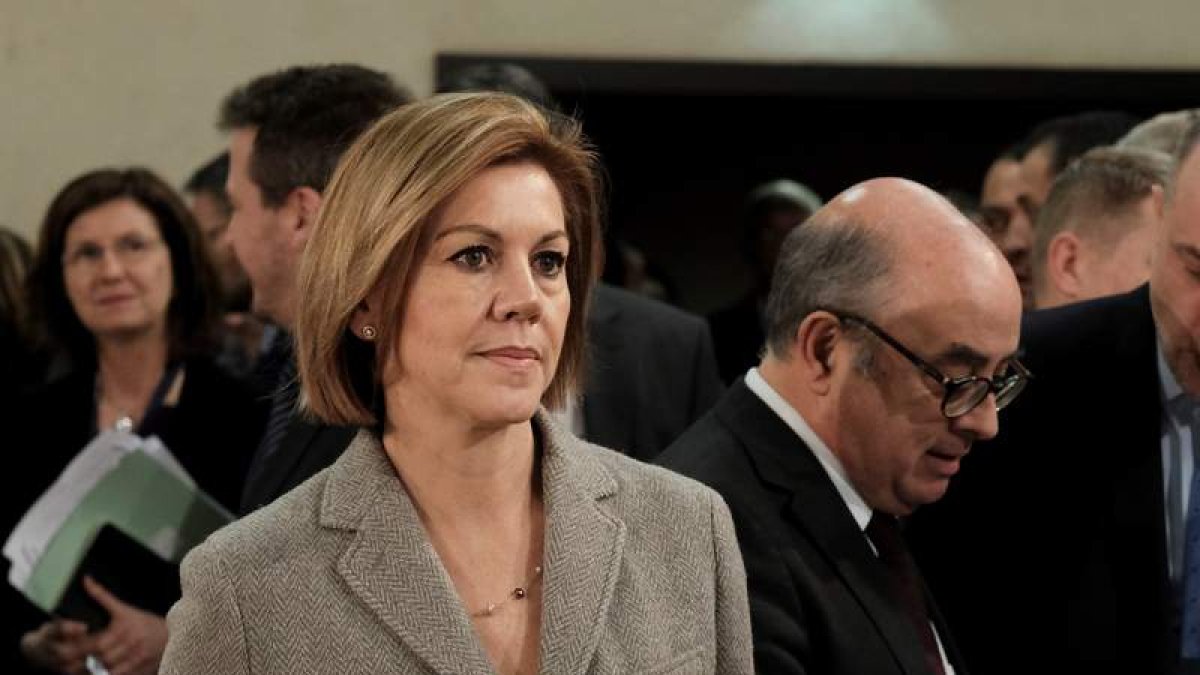 María Dolores de Cospedal defendió a su marido. OLIVIER HOSLET