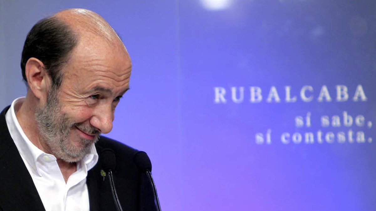 Alfredo Pérez Rubalcaba, durante su intervención en un acto de su partido.