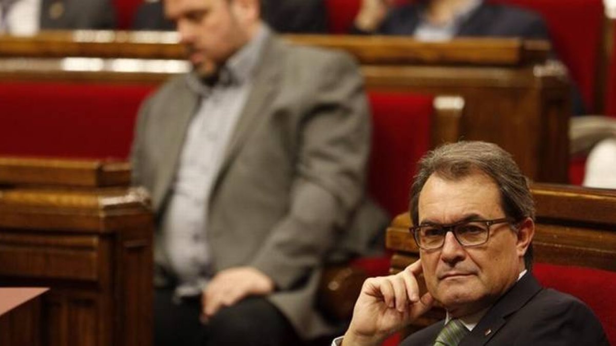 El 'president' Artur Mas, en la sesión de control en el Parlament este miércoles.
