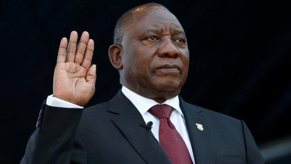 Cyril Ramaphosa, durante el juramento al cargo de presidente de Sudáfrica.