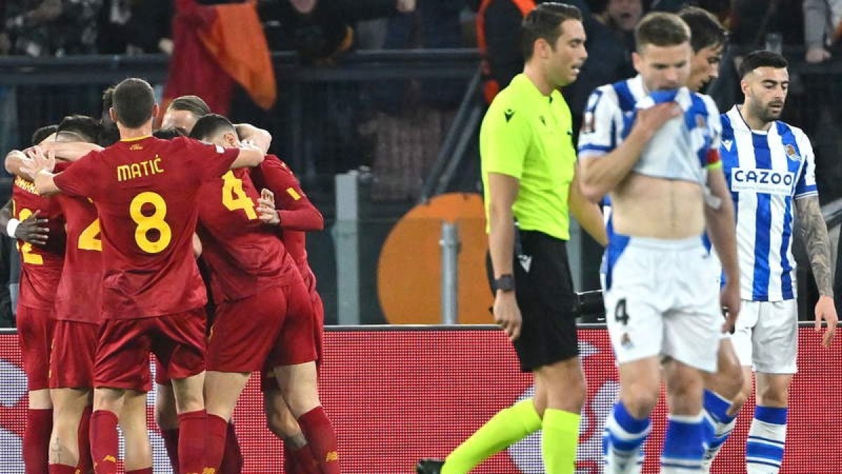 La Roma se impuso 2-0 a la Real en el partido de ida. ETTORE FERRARI