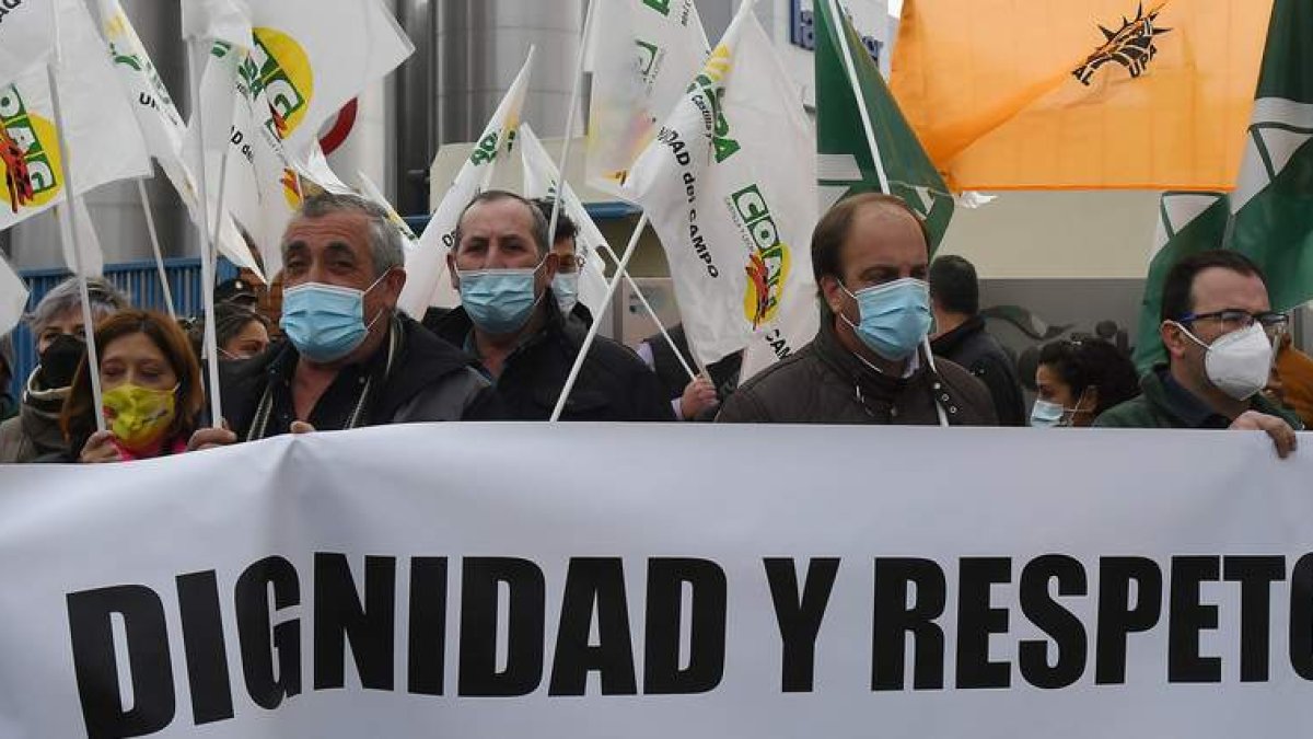 Una movilización en León por los precios ridículos de la leche. efe