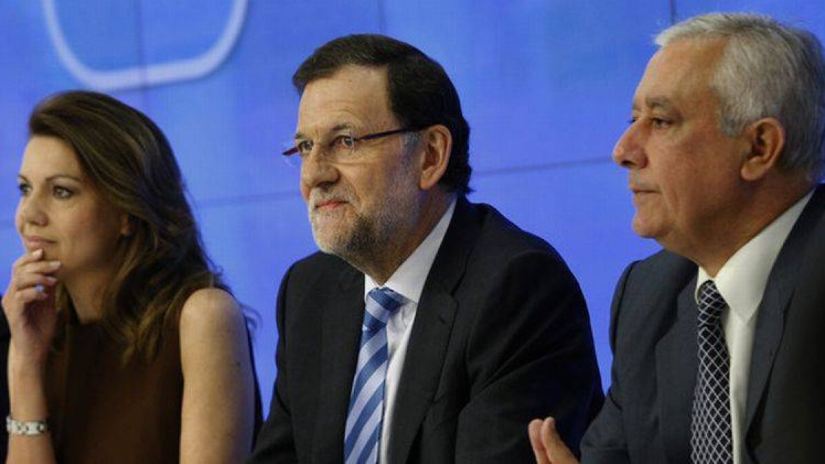 El presidente Rajoy, este miércoles, durante su intervención ante la junta directiva del PP.