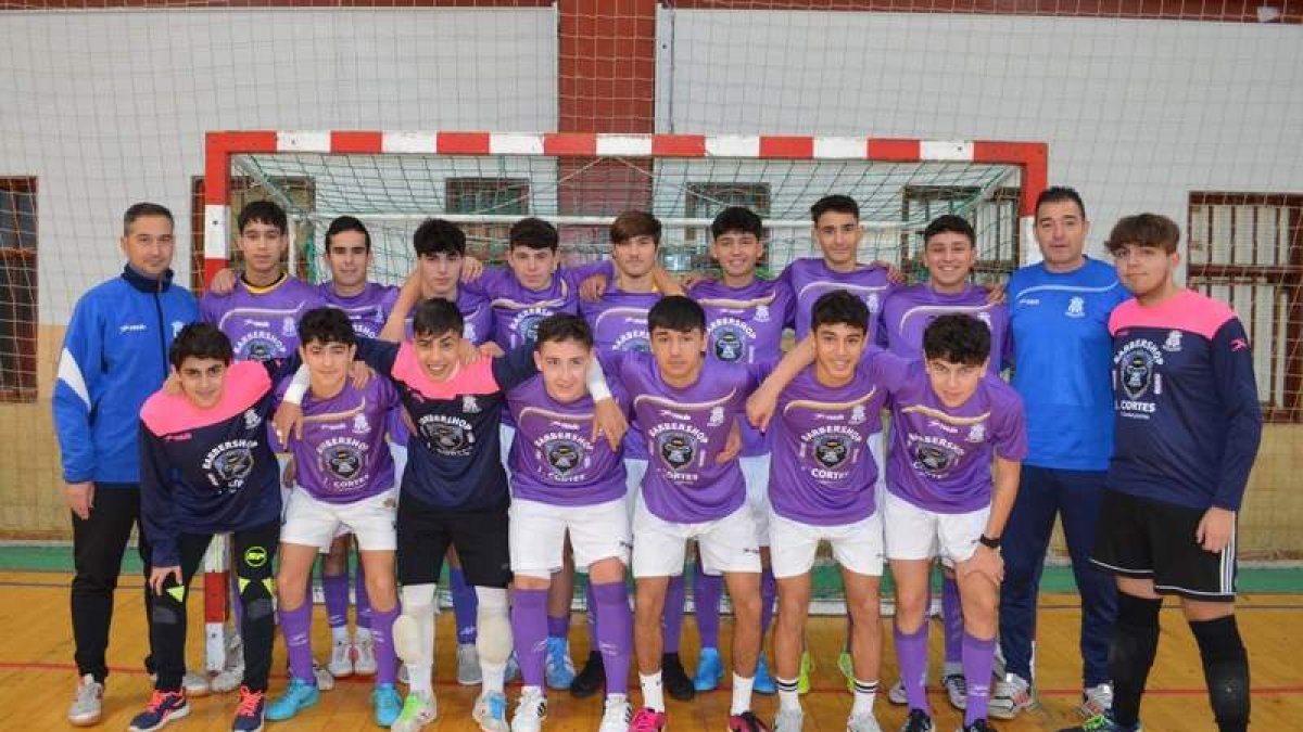 Formación del equipo de 	La Bañeza FS que milita en la 1ª División Regional Juvenil. DL