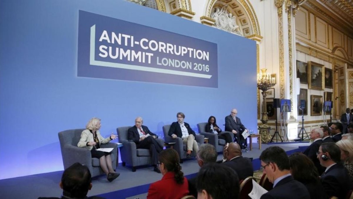 La cumbre de la corrupción en Londres, este jueves.