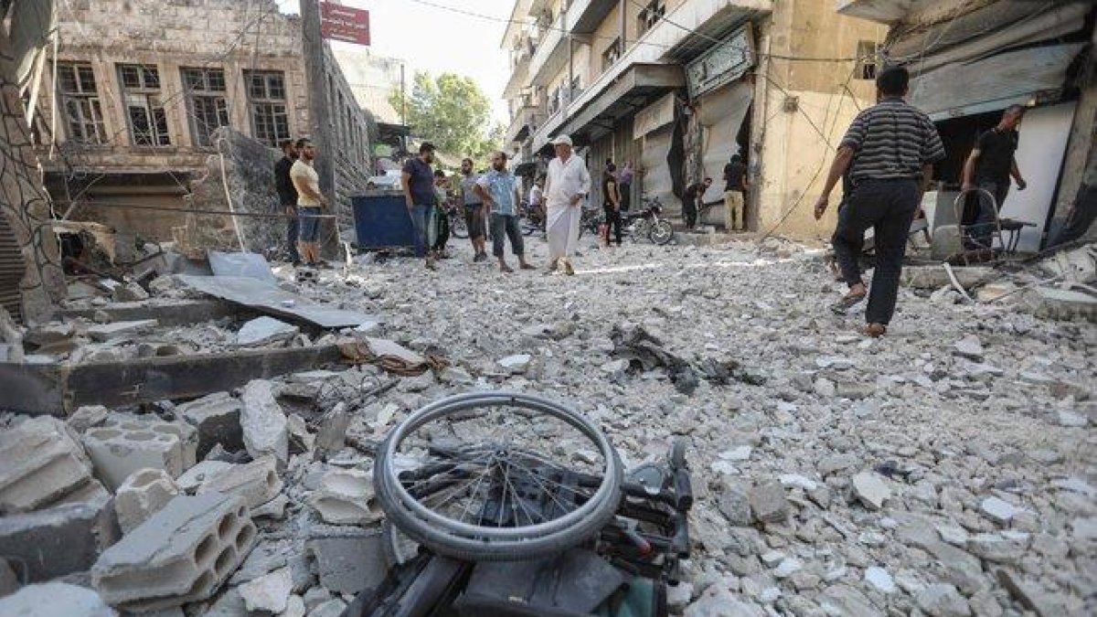 Edificios destruidos por los ataques aéreos en Siria.