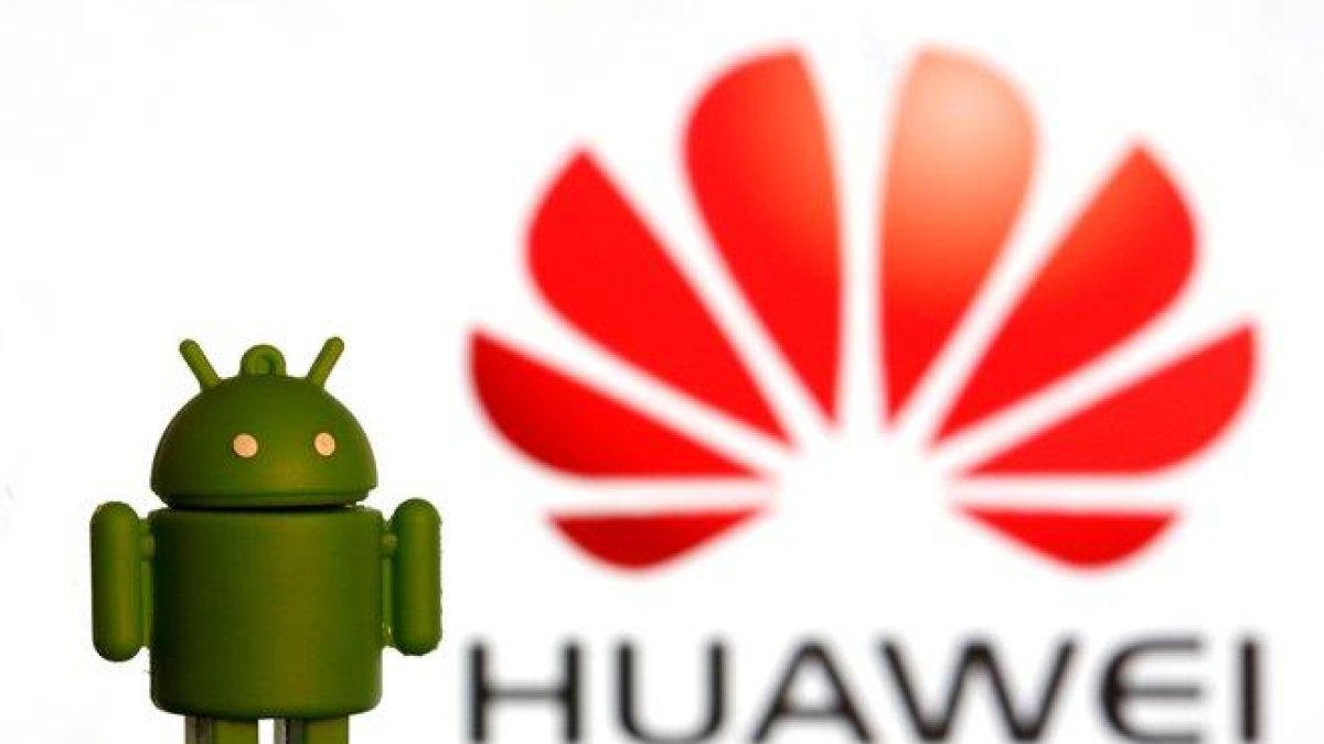 Los logotipos de Huawei y de Android, el sistema operativo de Google.