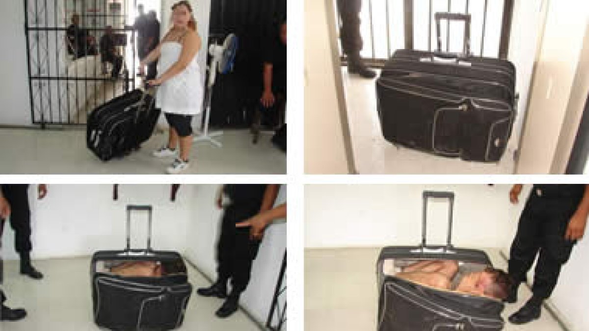 Secuencia de fotos facilitada por Prisiones de México de la operación para sacar al preso de la cárc