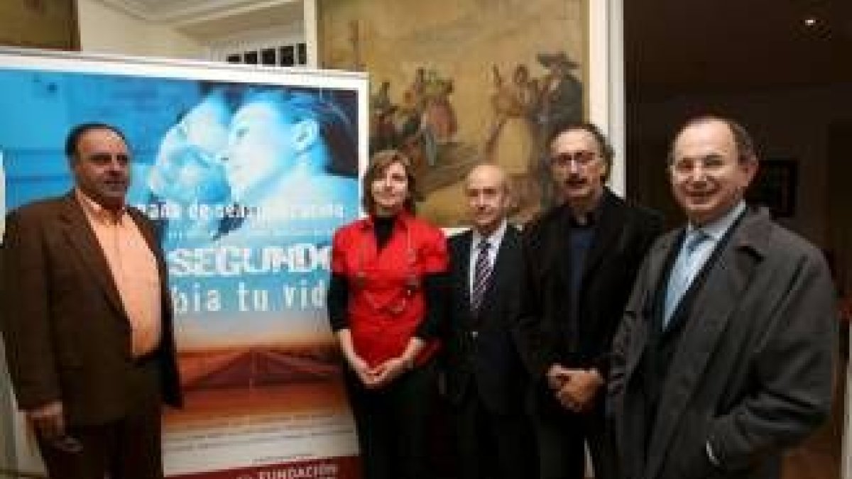Álvarez, con Ana Galán, José Mª Fernández, Tomás Martínez y Ledesma