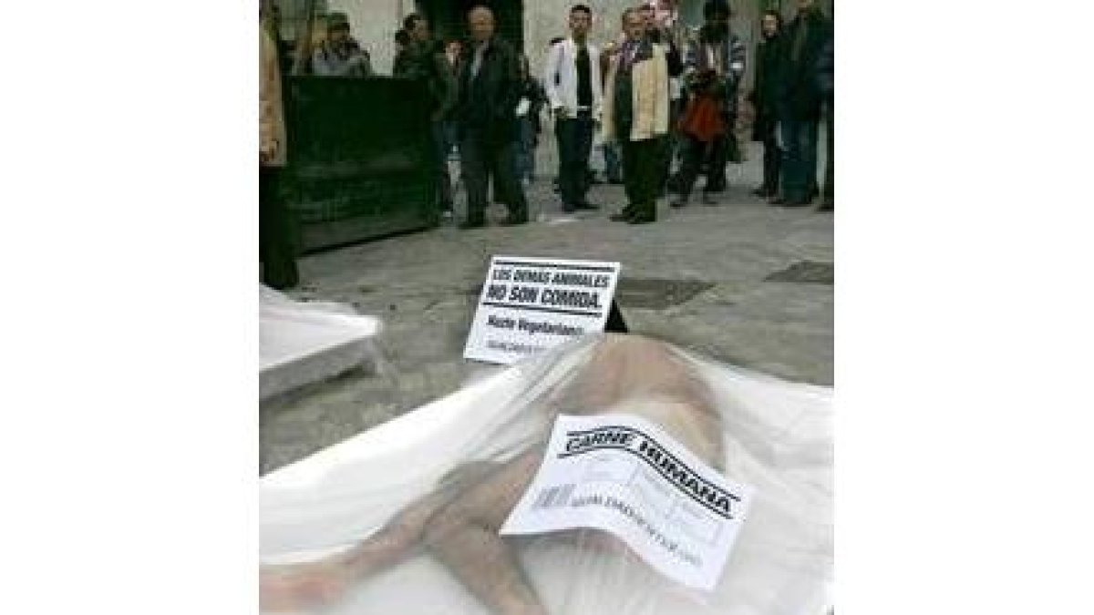 Un grupo de curiosos contempla el acto de protesta en la Puerta del Sol