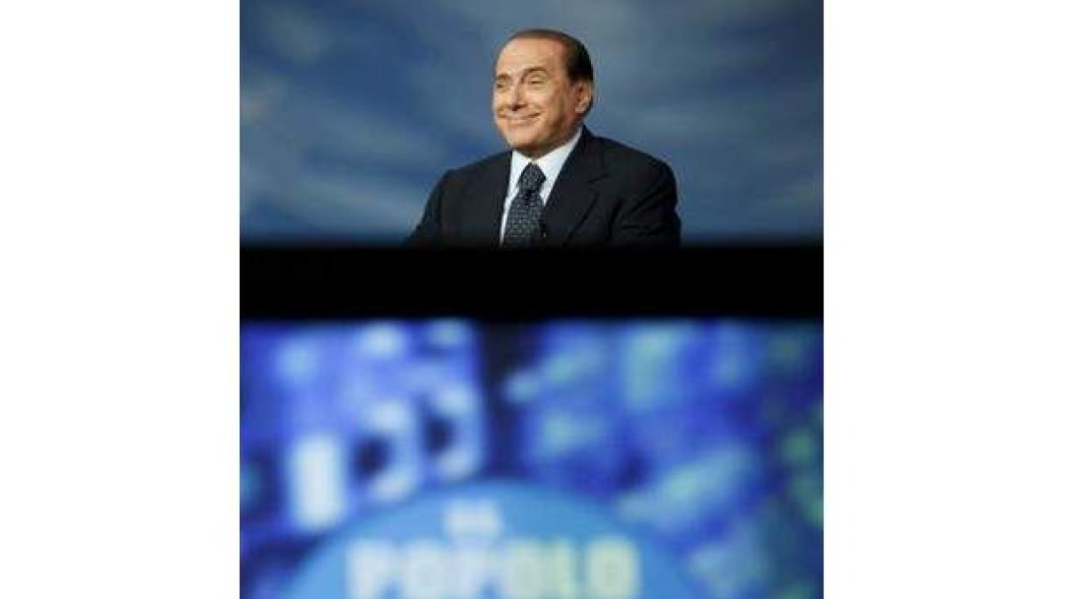 Berlusconi, en la grabación de un programa