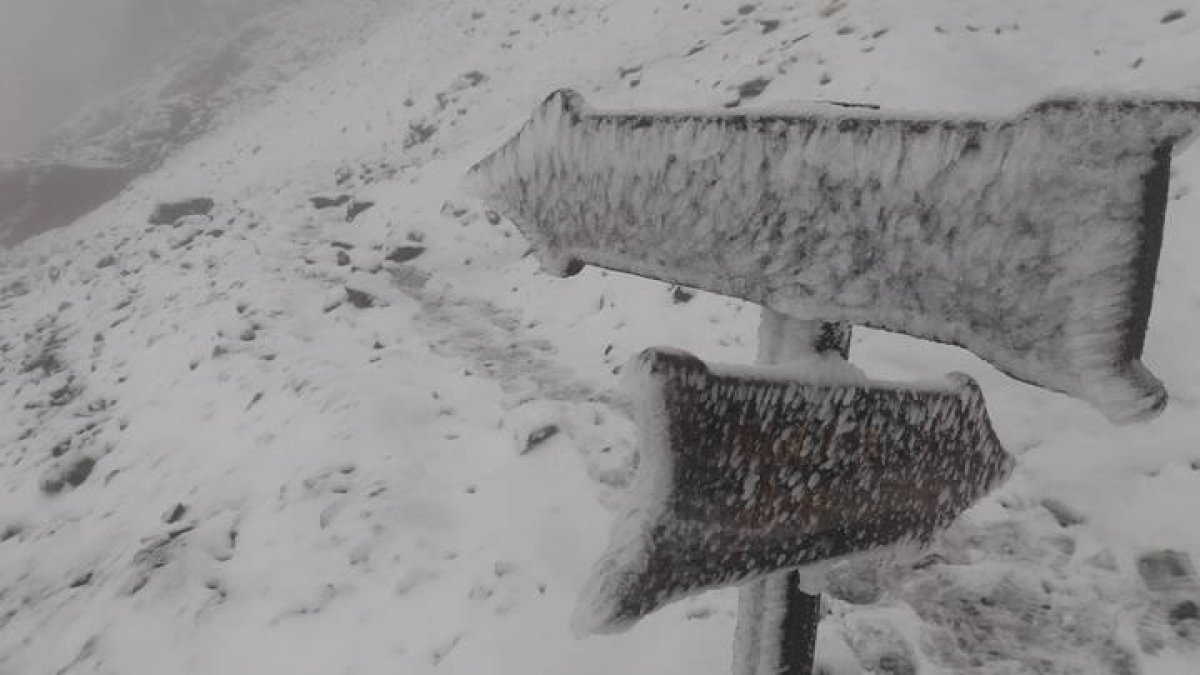 Imagen de la nieve que ha caído en Collado Jermoso